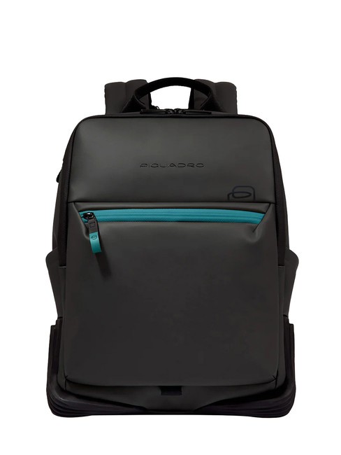 PIQUADRO CORNER SPECIALE GOMMATO  14" Laptop Backpack Black - Laptop backpacks