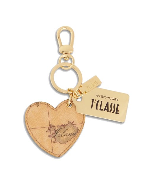 ALVIERO MARTINI PRIMA CLASSE GEO CLASSIC Heart Charm Keychain NATURAL - Key holders
