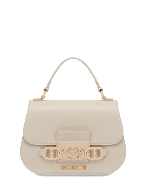 LOVE MOSCHINO HEART CHAIN Handbag with shoulder strap ivory - Women’s Bags