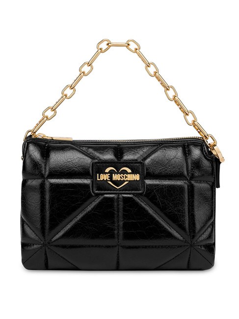 LOVE MOSCHINO GOLD CHAIN Shoulder bag Black - Women’s Bags