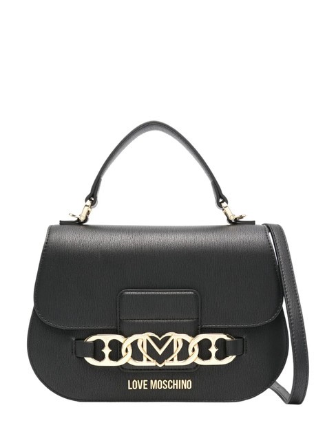 LOVE MOSCHINO HEART CHAIN Handbag with shoulder strap Black - Women’s Bags