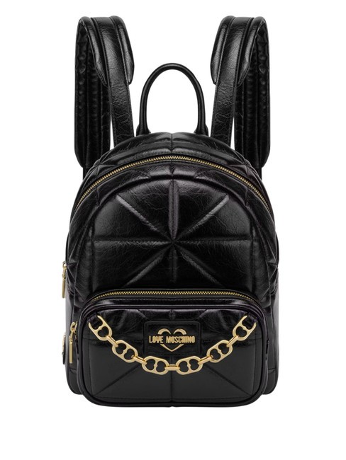 LOVE MOSCHINO GOLD CHAIN Backpack Black - Women’s Bags