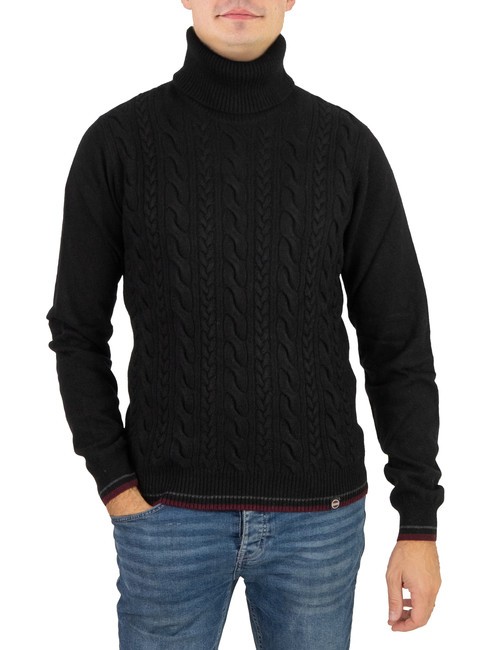 COLMAR CLUMP Cable knit turtleneck sweater black - Men's Sweaters