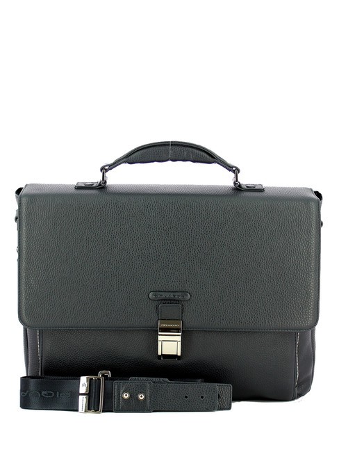PIQUADRO MODUS Leather briefcase for pc 15 " blue - Work Briefcases