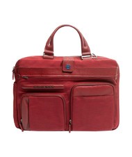 PIQUADRO CAMPIONARIO - SIGNO OUT Fabric and leather briefcase, 13" laptop RED - Work Briefcases - 1