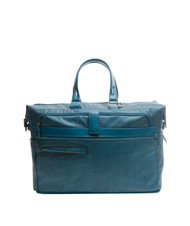 PIQUADRO CAMPIONARIO - SIGNO Flamed fabric and leather bag aviation - Duffle bags - 1