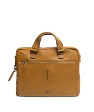 PIQUADRO CAMPIONARIO - IMHO Leather briefcase for PC 14 " Yellow - Work Briefcases - 1
