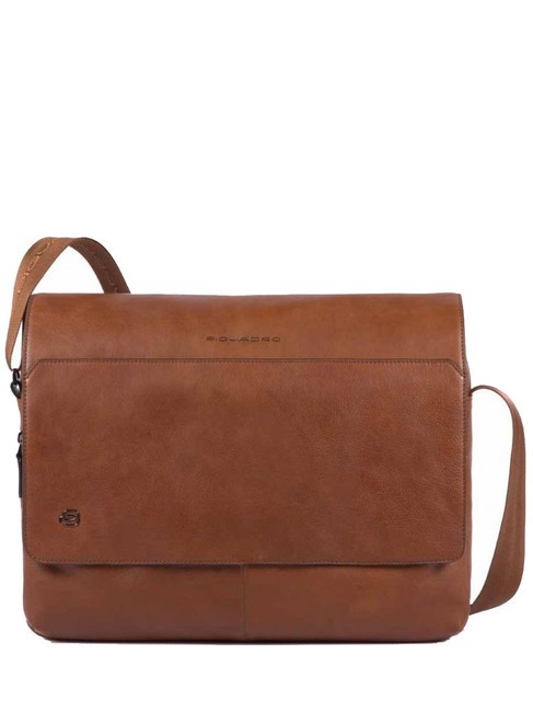 PIQUADRO BLACK SQUARE Leather messenger for 14" laptop LEATHER - Work Briefcases