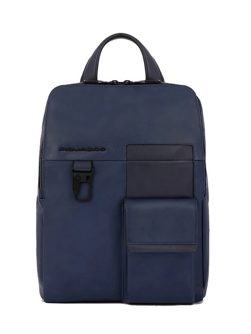 PIQUADRO FINN Leather tablet backpack blue - Laptop backpacks