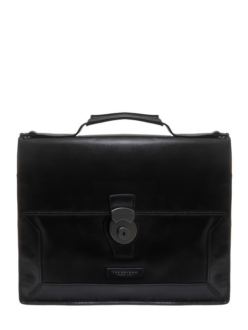 THE BRIDGE NERI  Leather briefcase black / dark matte ruthenium - Work Briefcases