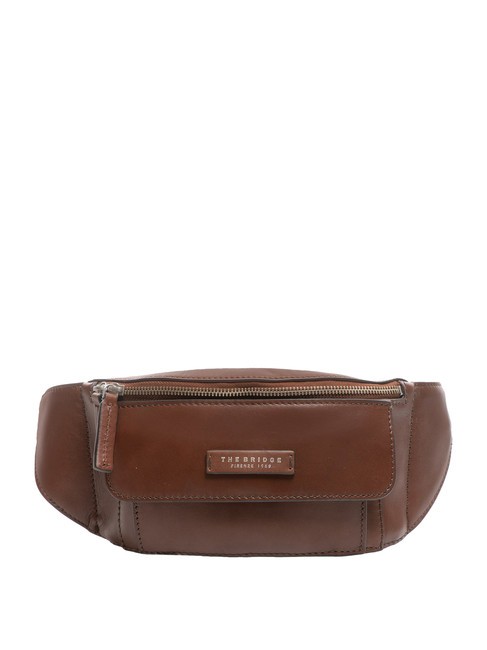 THE BRIDGE ALBERTO  Leather bum bag Brown / Palladium - Women’s Bags