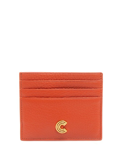 COCCINELLE MYRINE  Flat leather card holder tangerines - Women’s Wallets