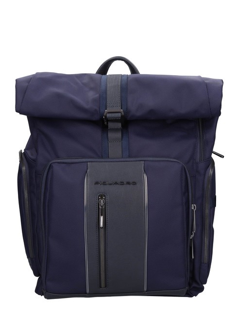PIQUADRO BRIEF 2 Roll top backpack, 15.6" laptop holder blue - Laptop backpacks