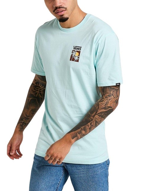 VANS ISLAND BOX Cotton T-shirt with print blue glow - T-shirt
