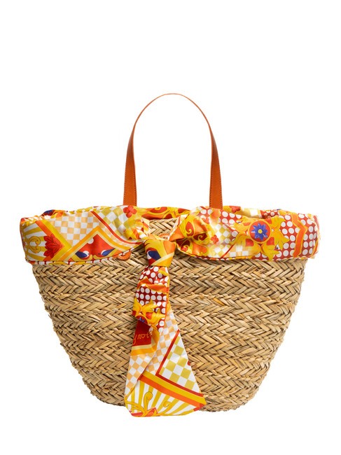 YNOT JAVA Large straw beach bag orange - Women’s Bags