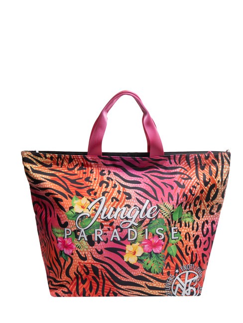 YNOT JUNGLE PARADISE Large beach shopping bag fuchsia - Women’s Bags