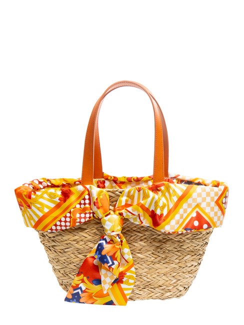 YNOT JAVA Medium straw beach bag orange - Women’s Bags