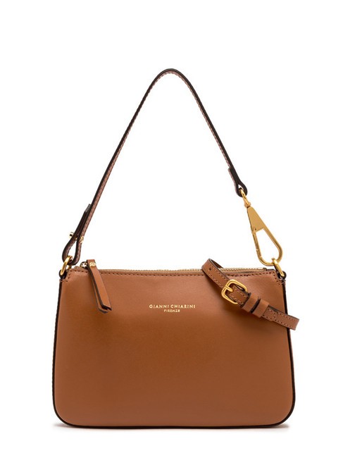GIANNI CHIARINI BROOKE Leather shoulder bag with shoulder strap caramel - Women’s Bags