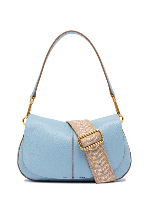 GIANNI CHIARINI HELENA ROUND Leather bag with double shoulder strap sky - Women’s Bags