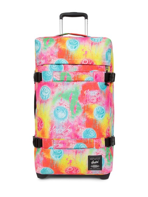 EASTPAK TRANSIT'R L x ANDRÈ Large trolley fluorescent clouds - Semi-rigid Trolley Cases
