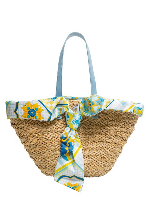 YNOT JAVA Large straw beach bag light blue - Women’s Bags