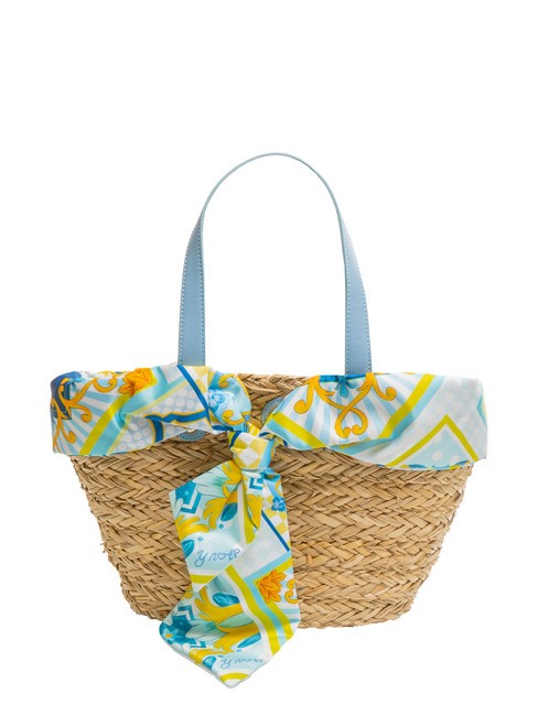 YNOT JAVA Medium straw beach bag light blue - Women’s Bags