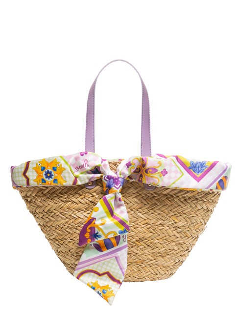 YNOT JAVA Large straw beach bag purple - Women’s Bags