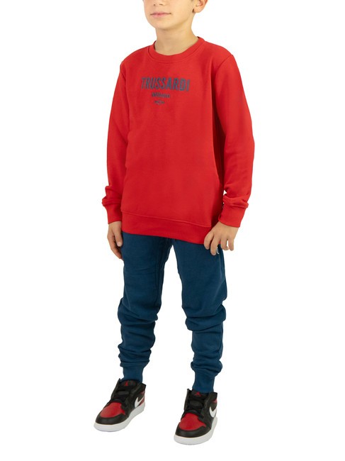 TRUSSARDI SCHULIT Sweatshirt and trousers tracksuit red/navy blue - Children's tracksuits