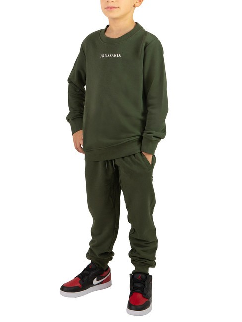TRUSSARDI GABA Sweatshirt and trousers tracksuit military/military - Children's tracksuits