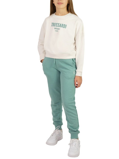 TRUSSARDI KREBS Sweatshirt and trousers tracksuit off white/dark water - Children's tracksuits