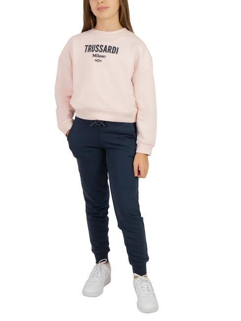 TRUSSARDI KREBS Sweatshirt and trousers tracksuit pink/navy - Children's tracksuits