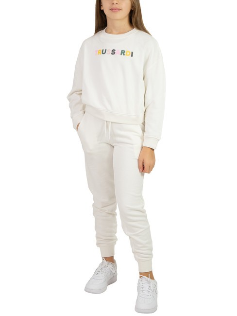 TRUSSARDI STORK Sweatshirt and trousers tracksuit off white/off white - Children's tracksuits