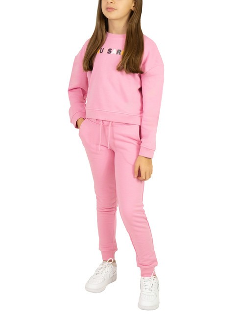 TRUSSARDI STORK Sweatshirt and trousers tracksuit beconia pink - Children's tracksuits