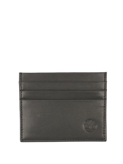 TIMBERLAND TB Flat leather card holder black - Men’s Wallets