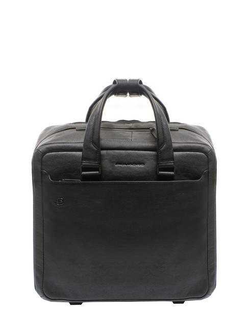 PIQUADRO BLACK SQUARE Pilot trolley for 15.6" laptop, in leather Black - Trolley Pilot Case - Buy Online!