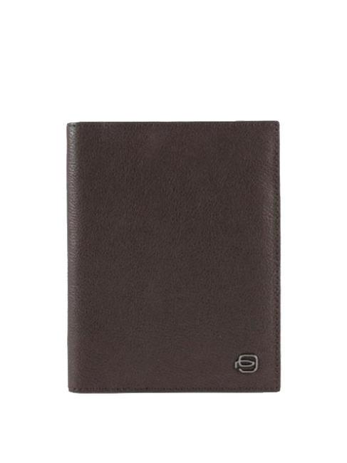 PIQUADRO BLACK SQUARE Leather passport holder MORO - Travel Accessories