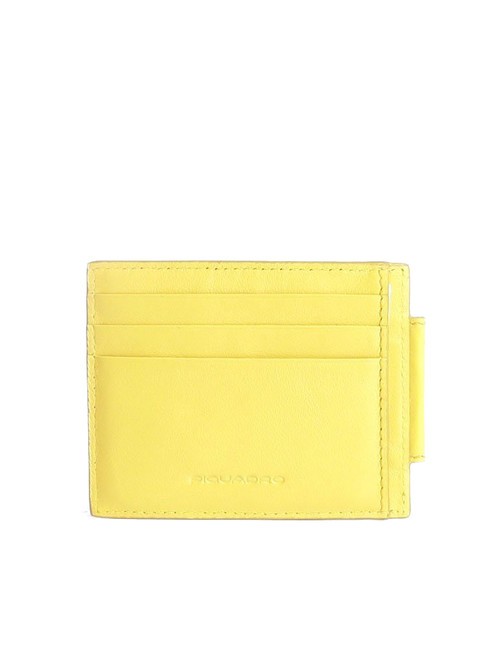 PIQUADRO URBAN Leather credit card holder Yellow - Men’s Wallets
