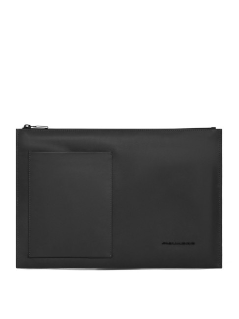 PIQUADRO DAVID Leather iPad Case Black - Tablet holder& Organizer