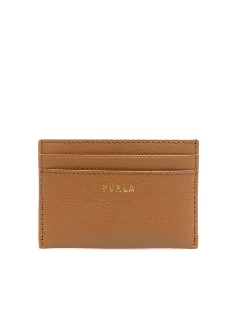 FURLA GARDENIA Andromeda Print Leather Card Holder brandy - Women’s Wallets