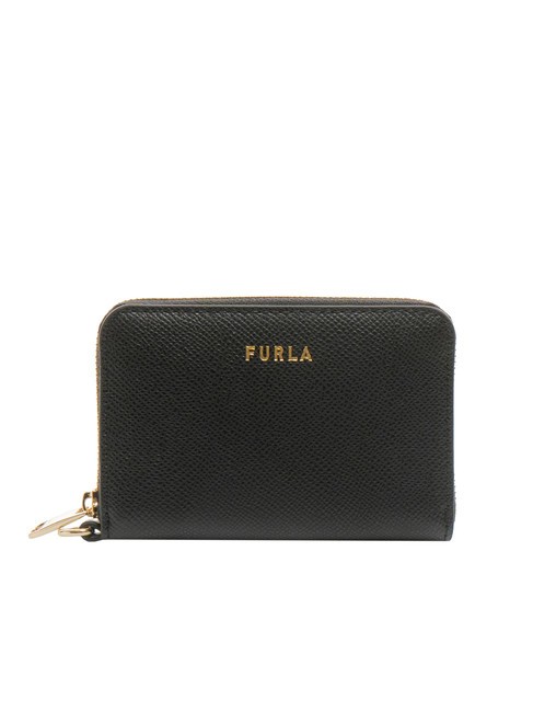 FURLA GARDENIA Small leather zip around wallet Black - Women’s Wallets
