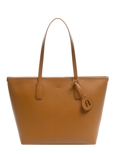 FURLA CLASSIC Andromeda print leather shopper bag brandy - Women’s Bags