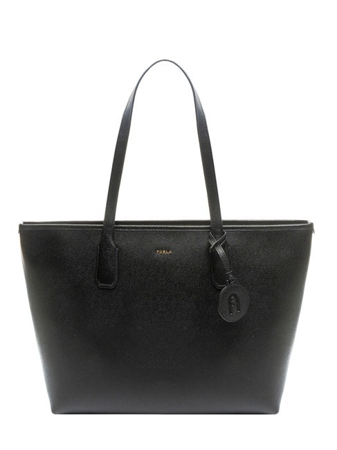FURLA CLASSIC Andromeda print leather shopper bag Black - Women’s Bags