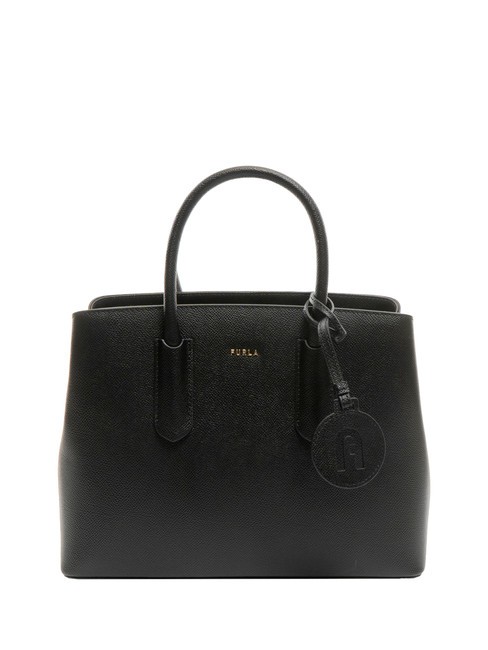 FURLA TESSA Andromeda Print Leather Tote Bag Black - Women’s Bags