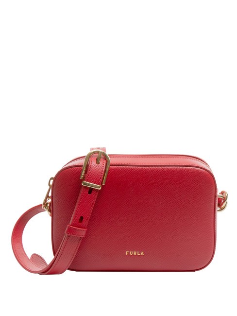 FURLA GARDENIA Andromeda Print Leather Shoulder Bag Venetian red - Women’s Bags