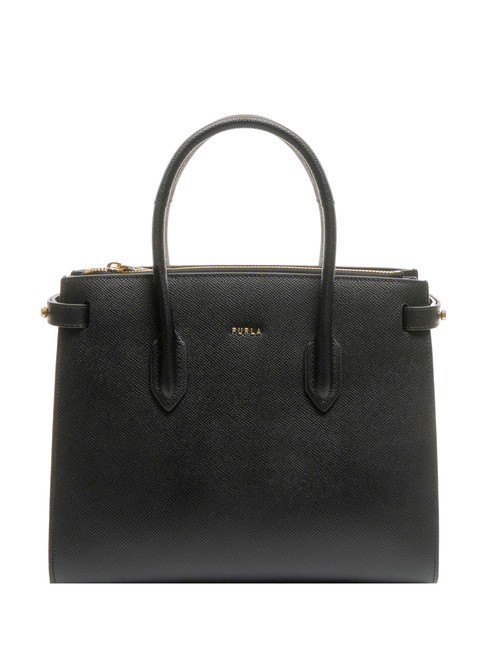 FURLA GARDENIA Andromeda print leather handbag Black - Women’s Bags