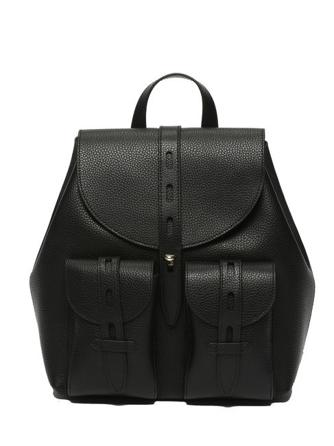 FURLA GARDENIA Keria Print Leather Backpack Black - Women’s Bags