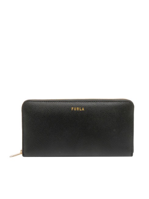 FURLA GARDENIA Large leather zip around wallet Black - Women’s Wallets