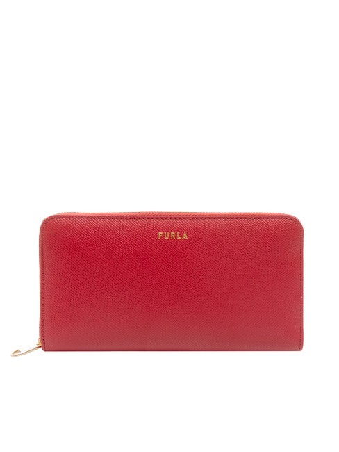 FURLA GARDENIA Large leather zip around wallet Venetian red - Women’s Wallets