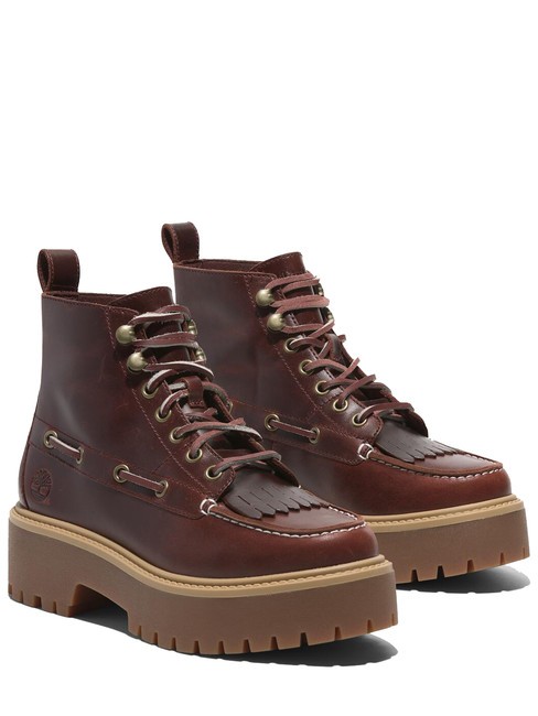 TIMBERLAND STONE STREET  Leather ankle boots with wedge burgundy full grain - Women’s shoes