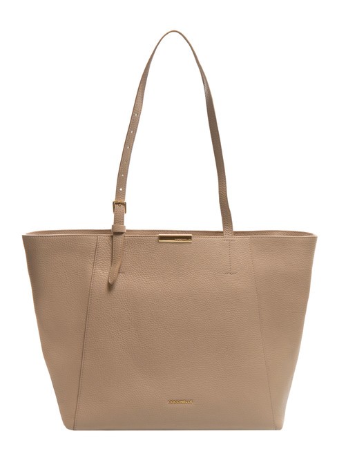 COCCINELLE CHER Hammered leather shopping bag powder pink - Women’s Bags